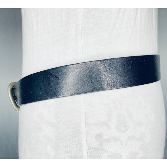 Gap Vintage Leather Belt Distressed Black Metal Loop Size 36 - Picture 5 of 11